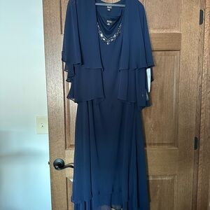 SLNY Women's Navy Maxi Dress